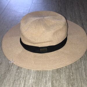 Roxy Beige Wide Brim Hat with Black Band